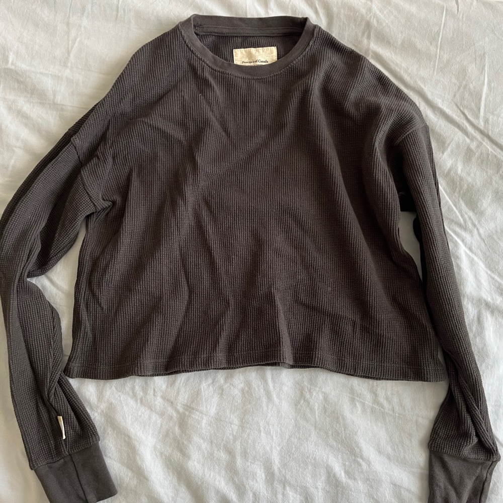 Province of Canada - Morning Waffle Long Sleeve Crop Top